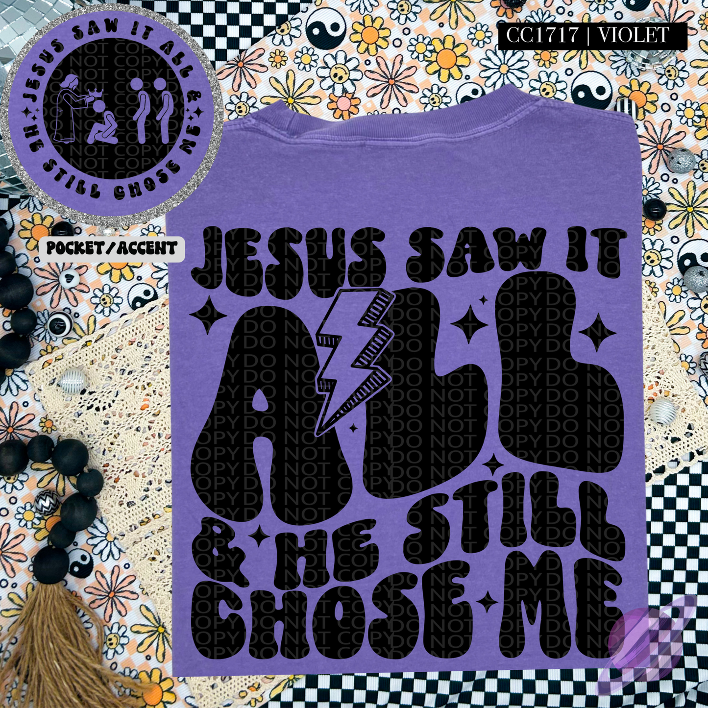 JESUS SAW IT ALL- POCKET PRINT DOUBLE SIDED TEE