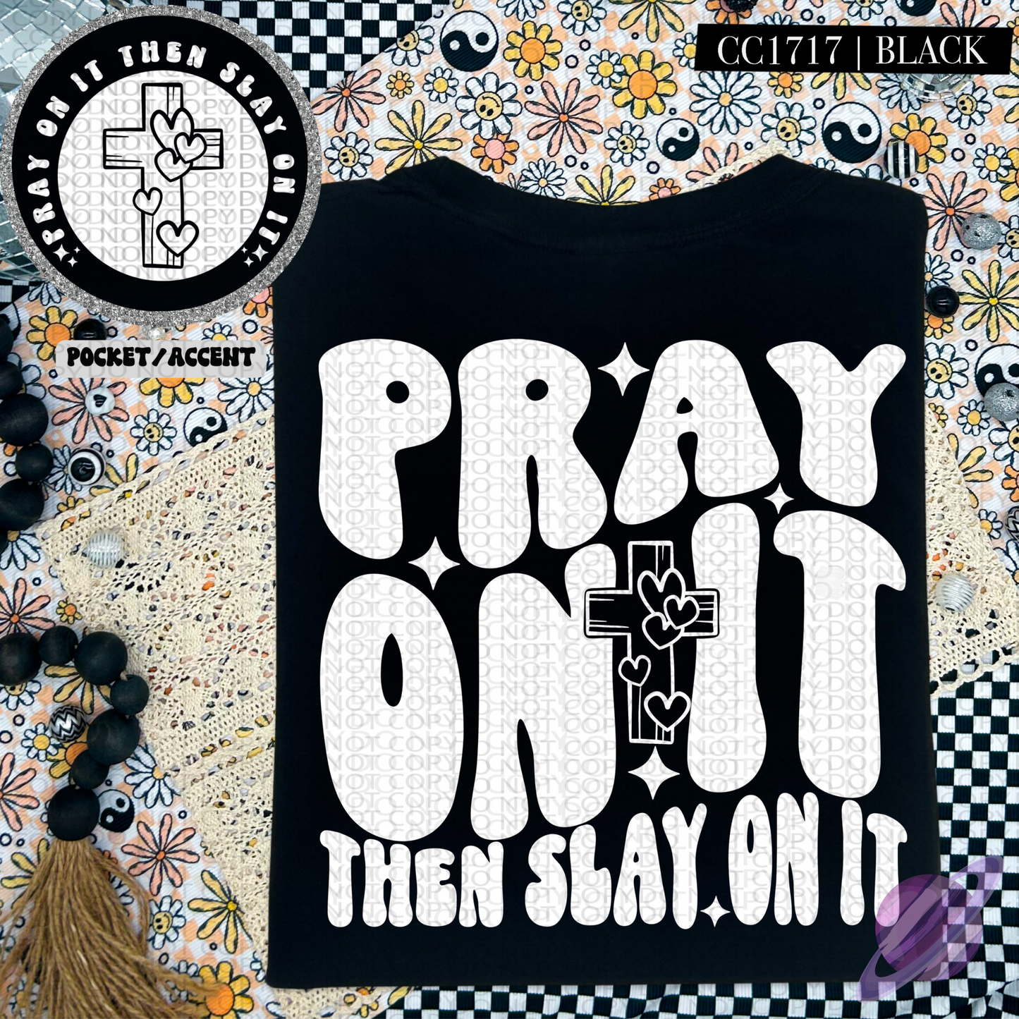 PRAY ON IT - POCKET PRINT DOUBLE SIDED TEE