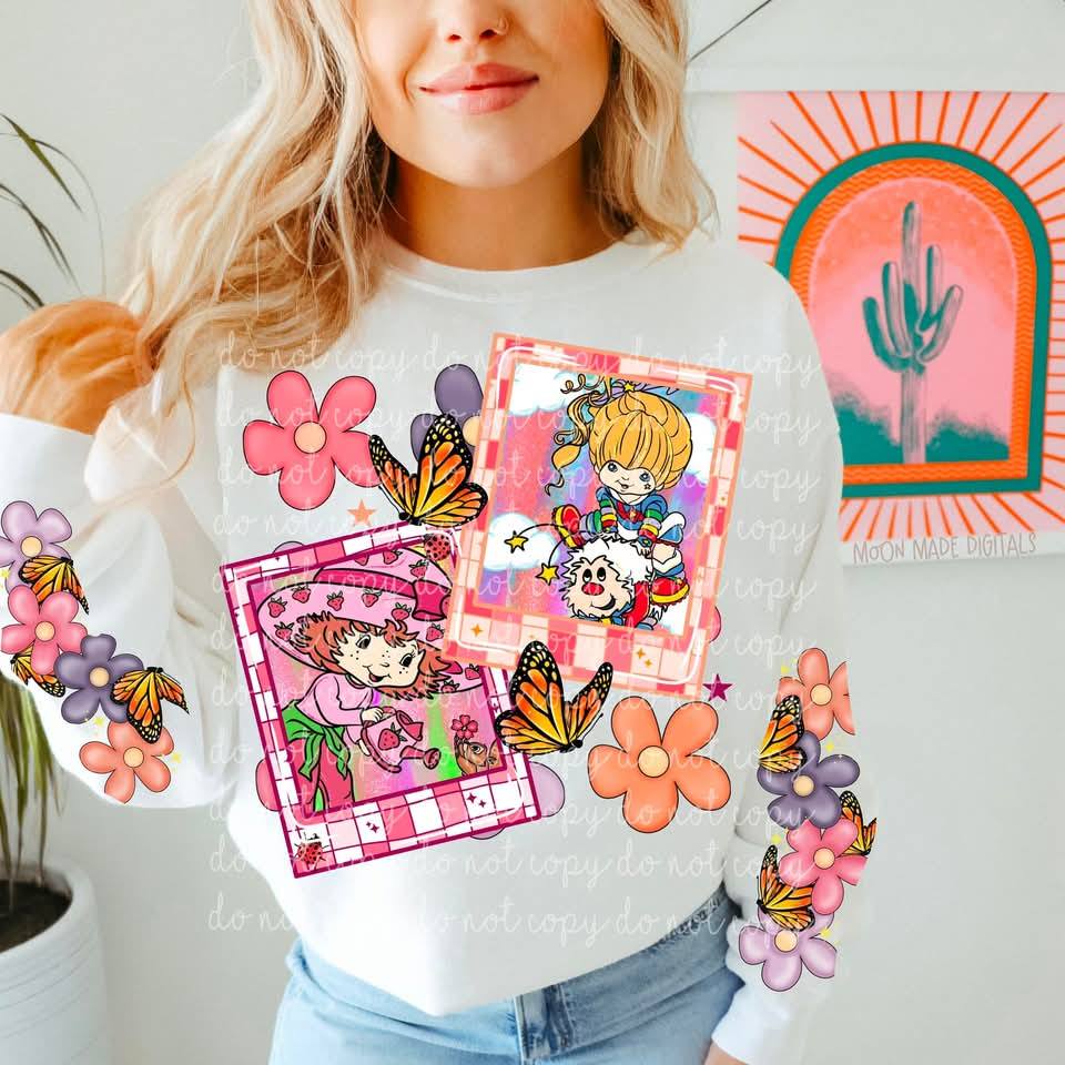 SPRING GIRLS SWEATSHIRT W/ SLEEVE PRINT