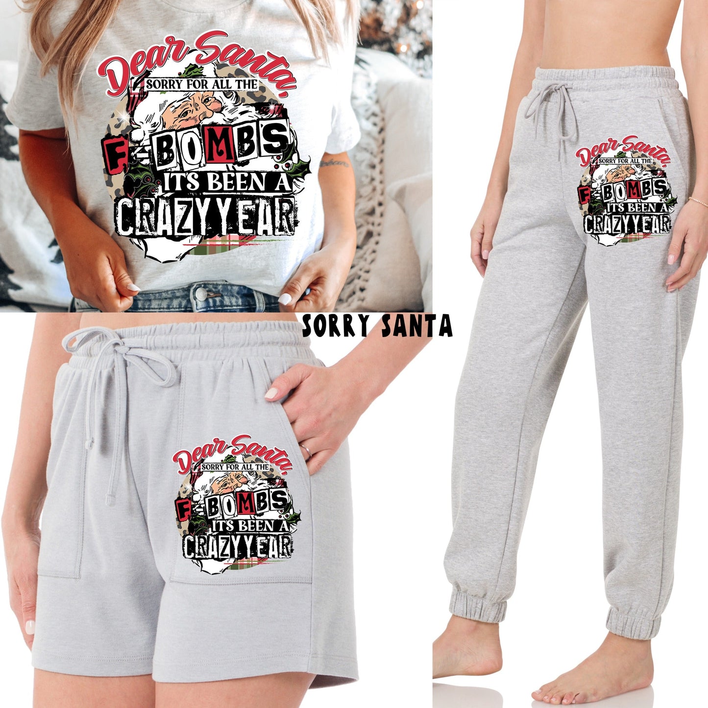 LOUNGEWEAR RUN-SORRY SANTA TEE- PREORDER CLOSING 9/30