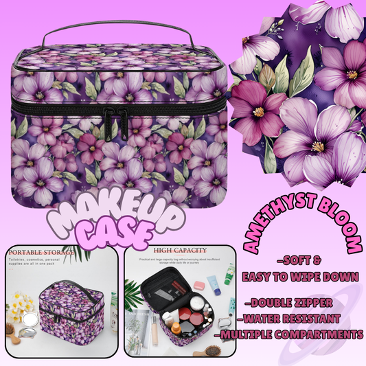MAKEUP BAG RUN-AMETHYST BLOOM-PREORDER CLOSING 8/11