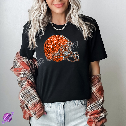 BROWN SEQUIN FB UNISEX TEE ADULTS/KIDS