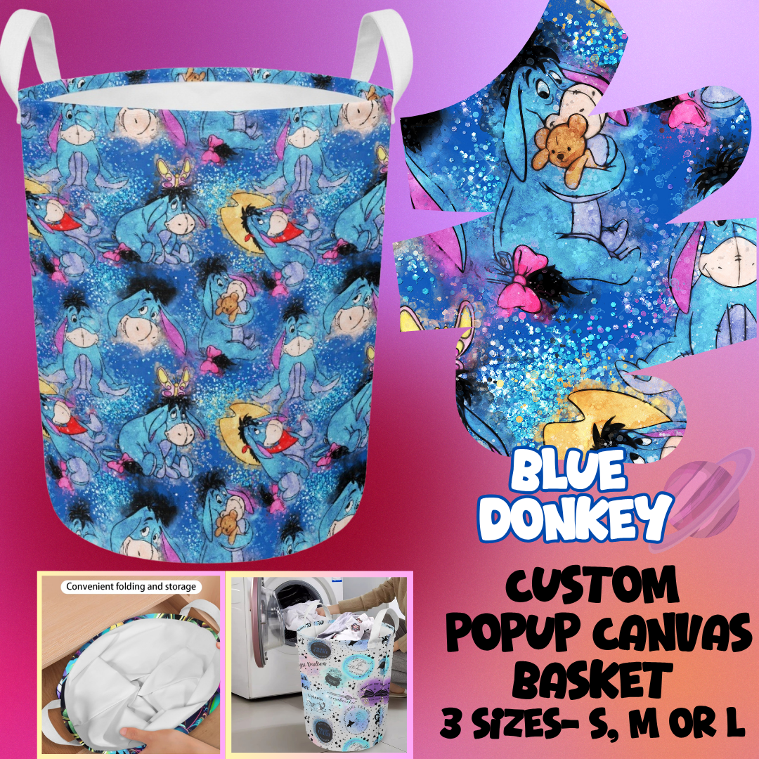 STORAGE BASKET RUN-BLUE DONKEY-3 SIZES-PREORDER CLOSING 8/5