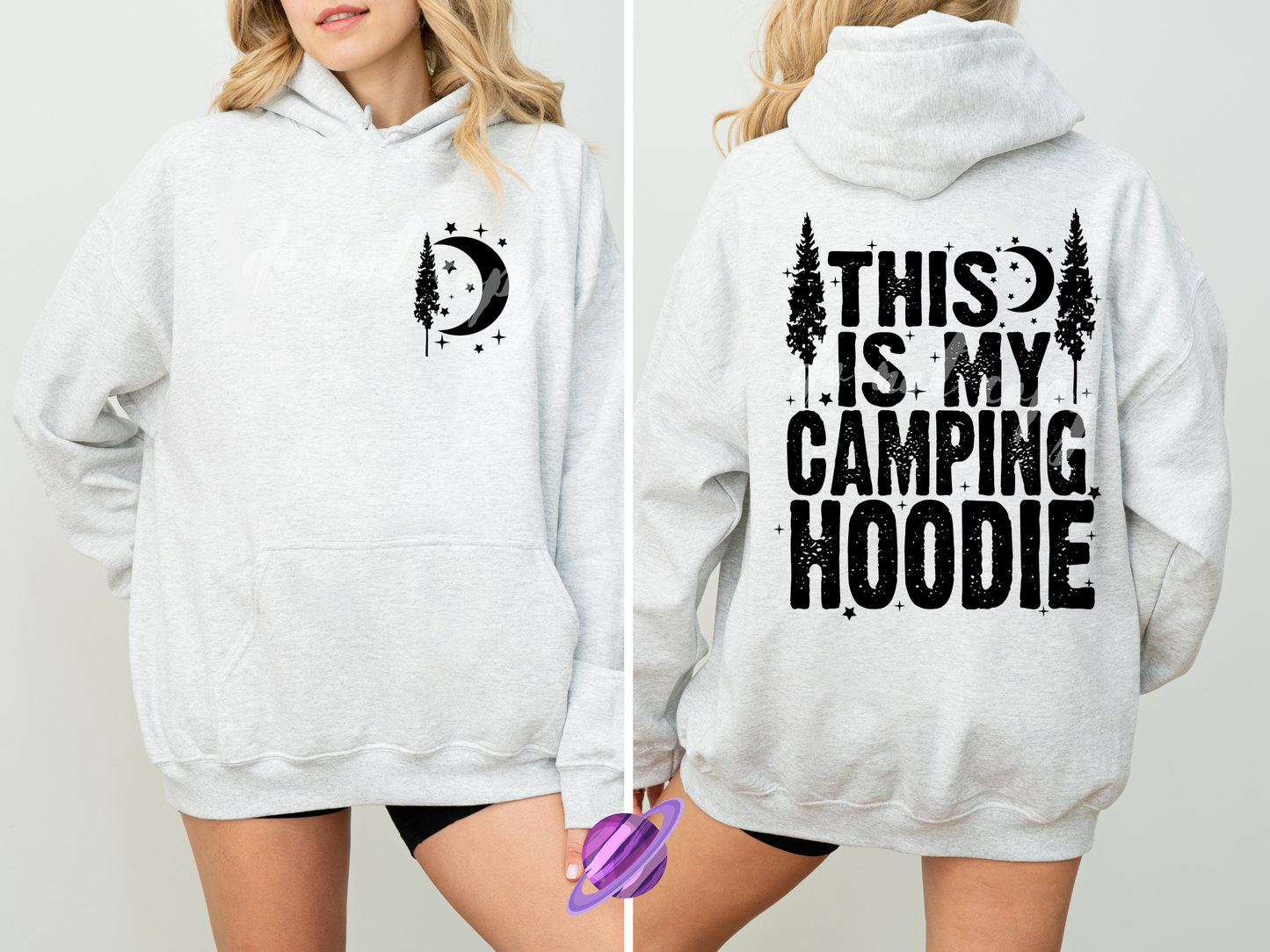 THIS IS MY CAMPING HOODIE - FRONT & SLEEVE DESIGN HOODIE