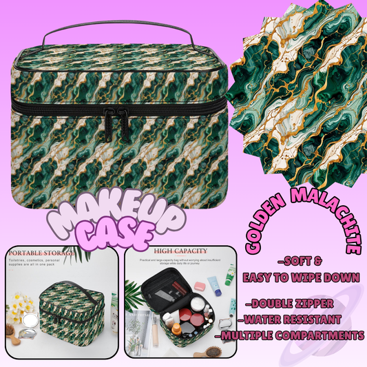MAKEUP BAG RUN-GOLDEN MALACHITE-PREORDER CLOSING 8/11