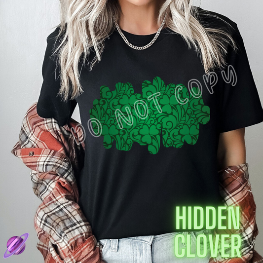 HIDDEN CLOVER - LETS GET LUCKY RUN -UNISEX TEE ADULTS/KIDS