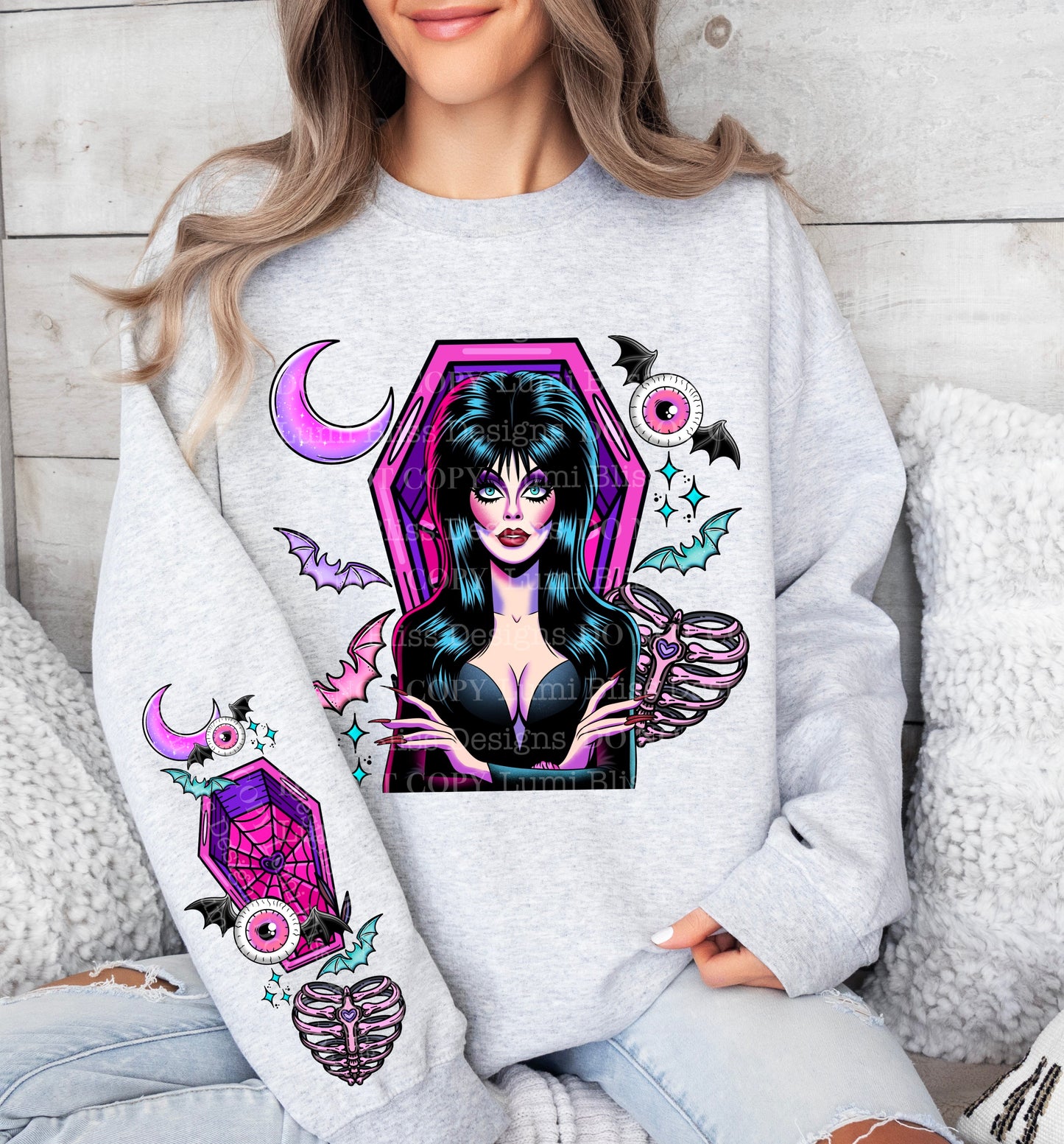 PASTEL ELV SWEATSHIRT W/ SLEEVE PRINT