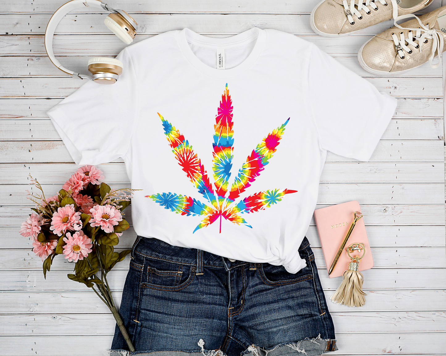 BATCH 60-TIE DYE LEAVES TEE