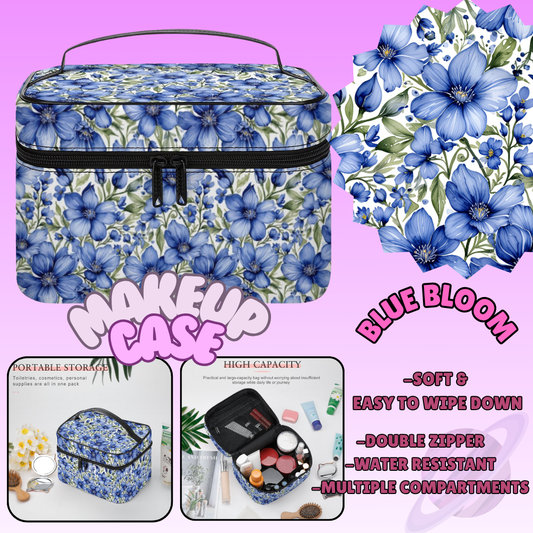 MAKEUP BAG RUN-BLUE BLOOM-PREORDER CLOSING 8/11