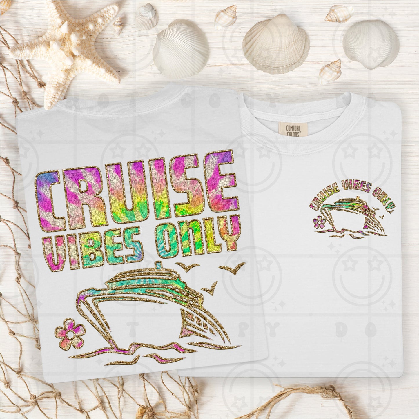 CRUISE VIBES ONLY DOUBLE SIDED TEE