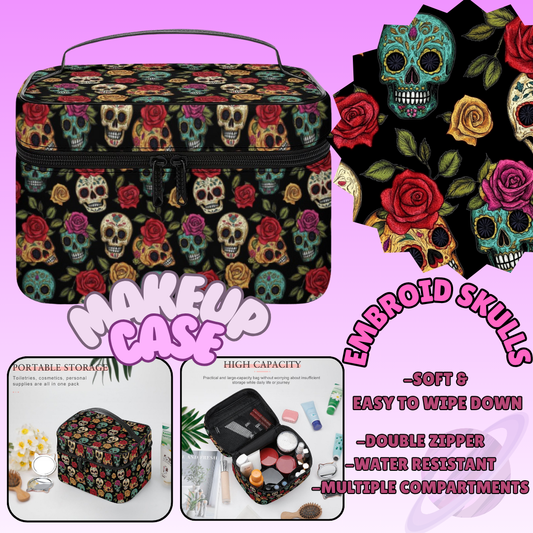 MAKEUP BAG RUN-EMBROID SKULL-PREORDER CLOSING 8/11