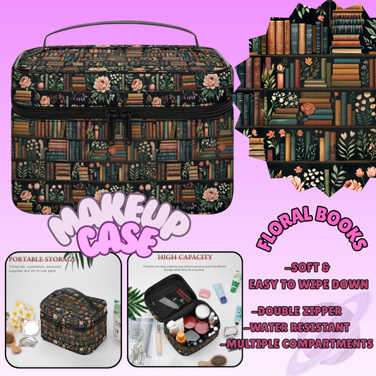 MAKEUP BAG RUN-FLORAL BOOKS-PREORDER CLOSING 8/11