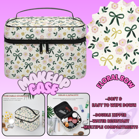 MAKEUP BAG RUN-FLORAL BOW-PREORDER CLOSING 8/11