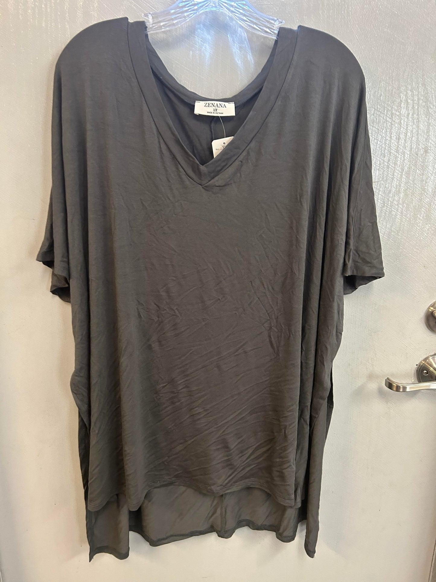 Gray V-Neck Top