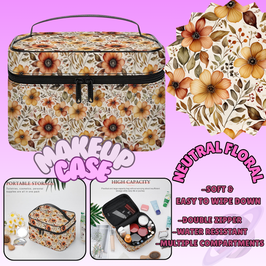 MAKEUP BAG RUN-NEUTRAL FLORAL-PREORDER CLOSING 8/11