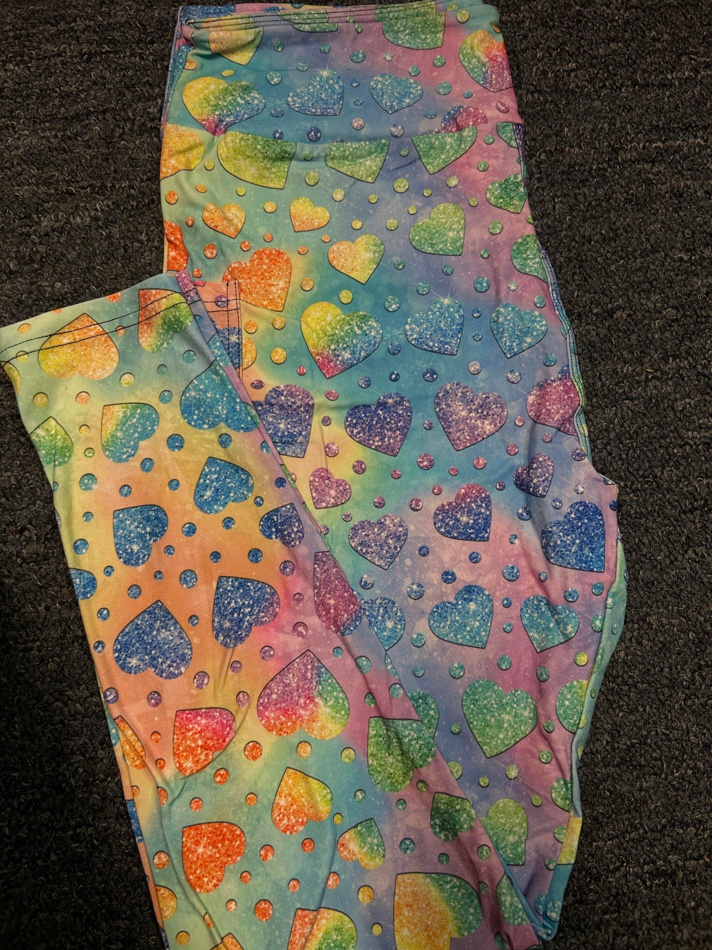 Pastel glitter hearts