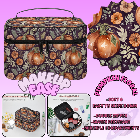 MAKEUP BAG RUN-PUMPKIN FLORAL-PREORDER CLOSING 8/11