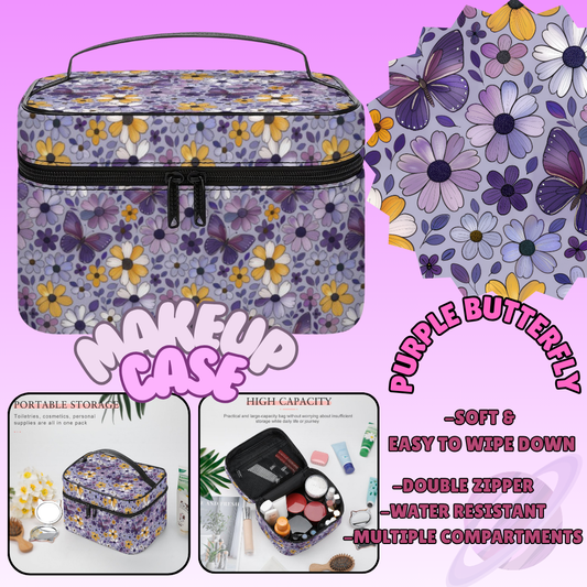 MAKEUP BAG RUN-PURPLE BUTTERFLY-PREORDER CLOSING 8/11