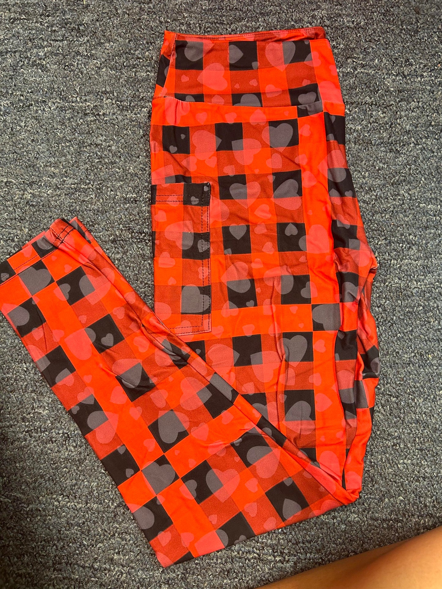 Red & Black heart plaid