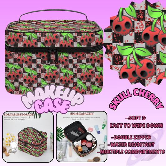 MAKEUP BAG RUN-SKULL CHERRY-PREORDER CLOSING 8/11