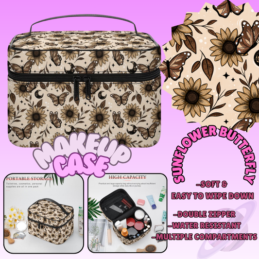 MAKEUP BAG RUN-SUNFLOWER BUTTERFLY-PREORDER CLOSING 8/11
