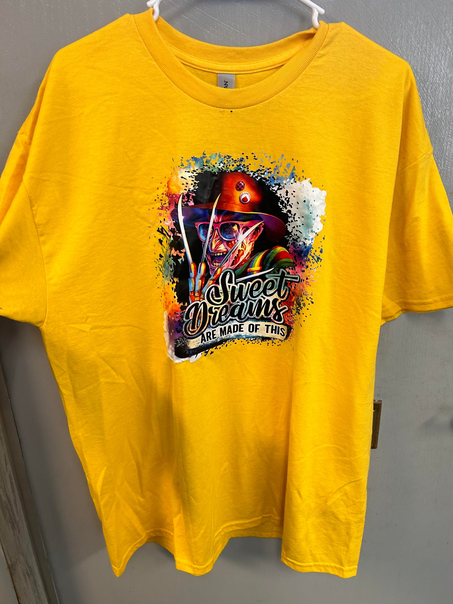 yellow sweat dreams shirt