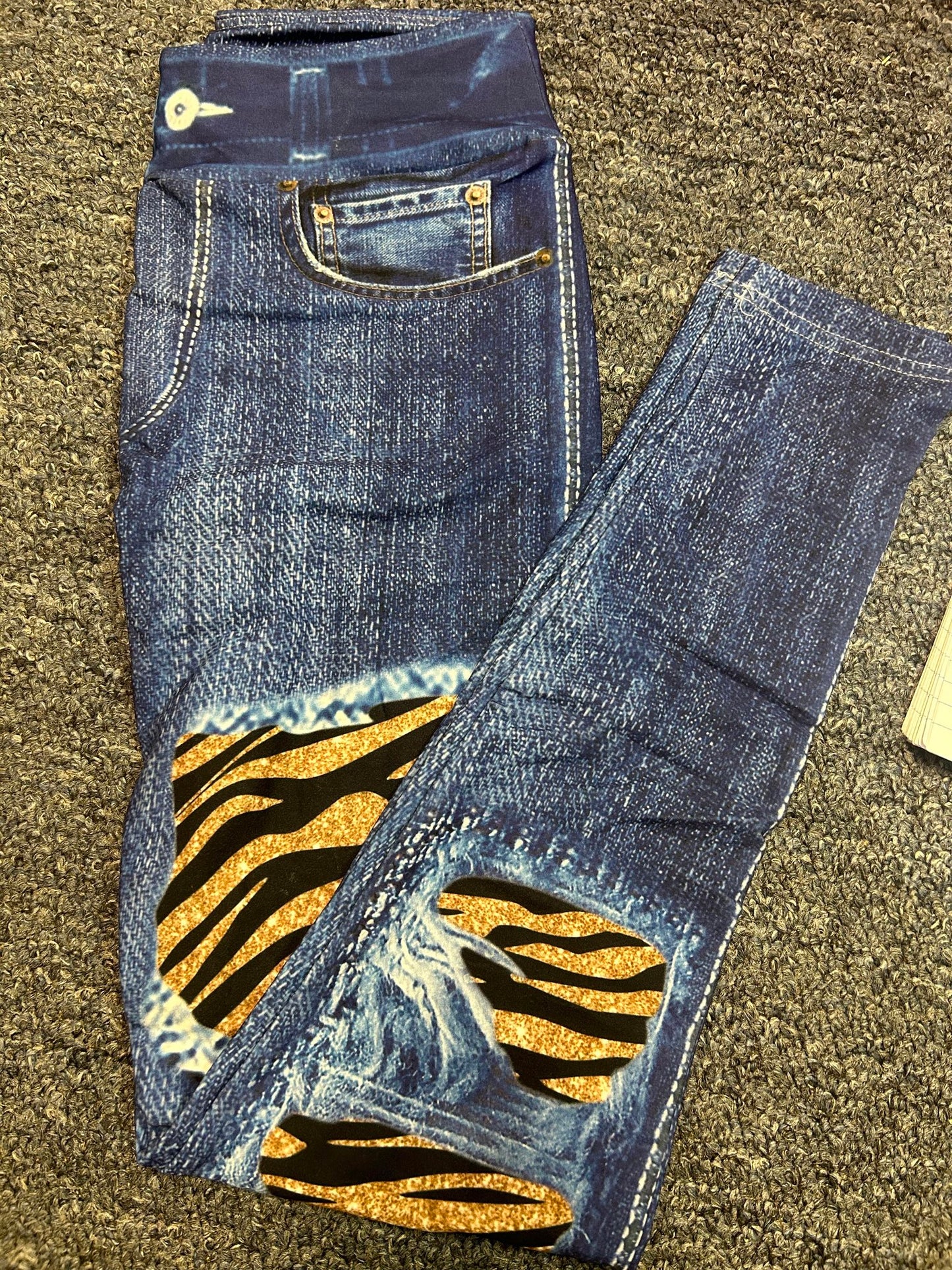 Denim Gold zebra Patch