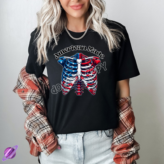 AMERICAN MADE FLAG RIBCAGE TEE