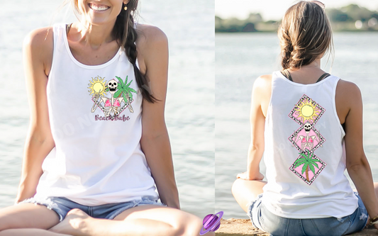 BEACH BABE TANK DOUBLE SIDED