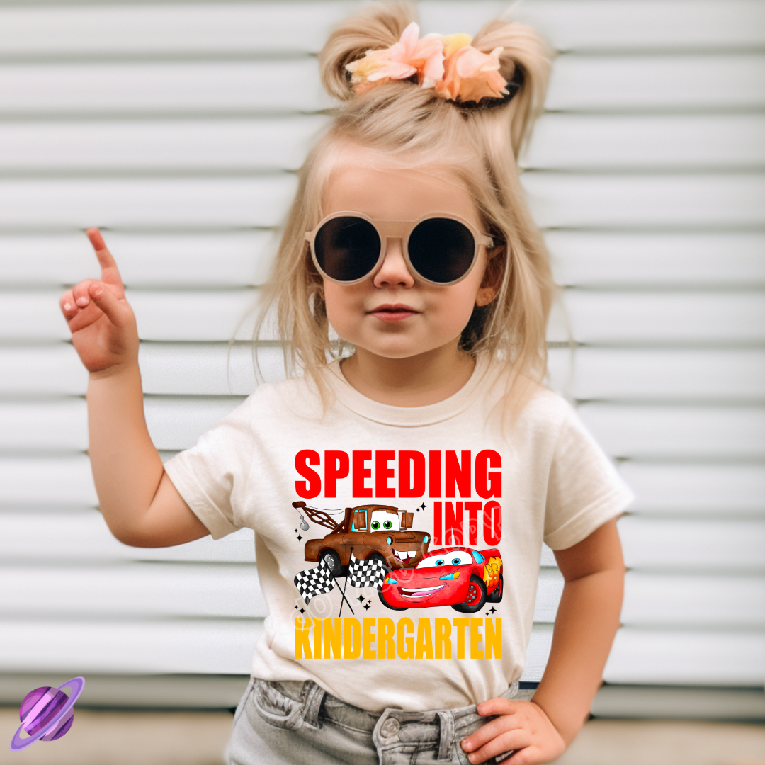 SPEEDING INTO KINDERGARDEN TEE