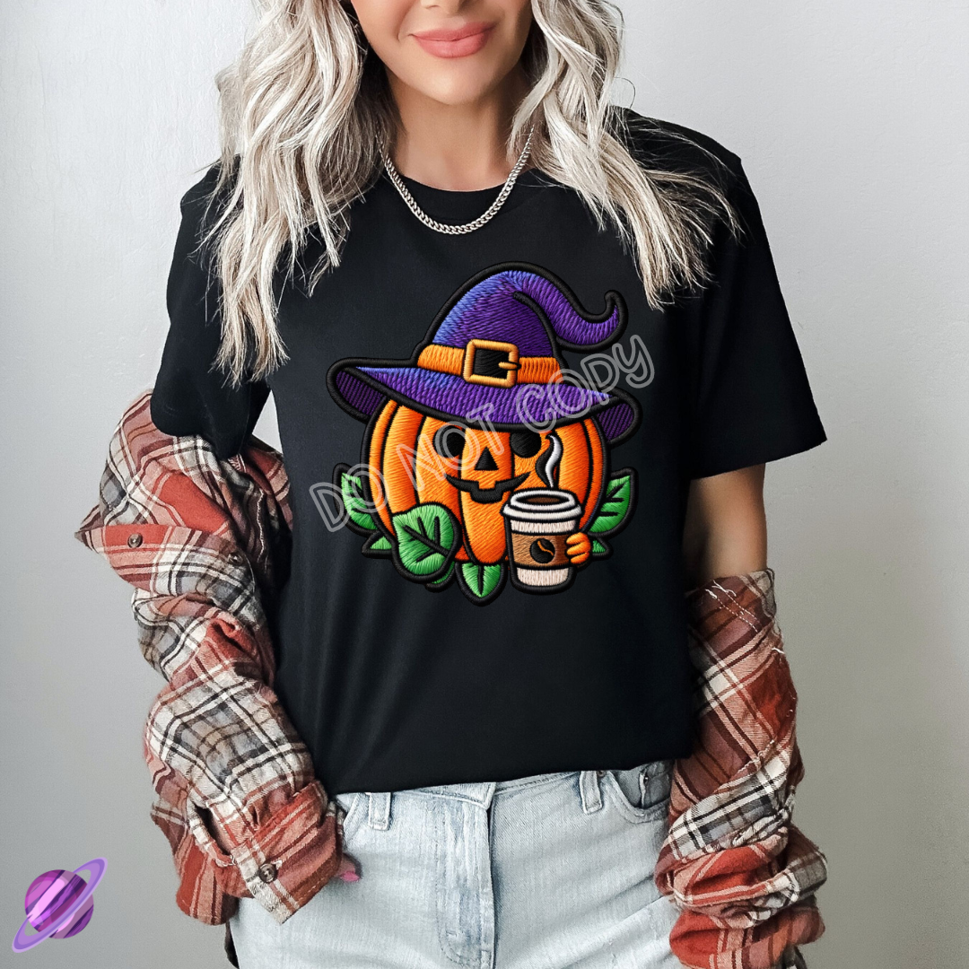 EMBROID HAPPY PUMPKIN TEE