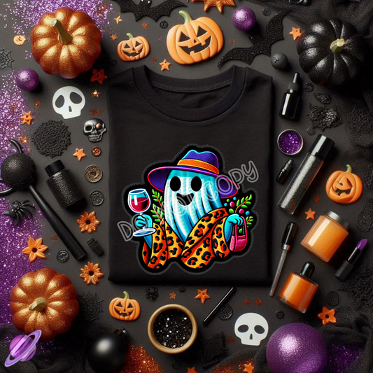 QUILTED BOOJEE GHOST PATCH TEE