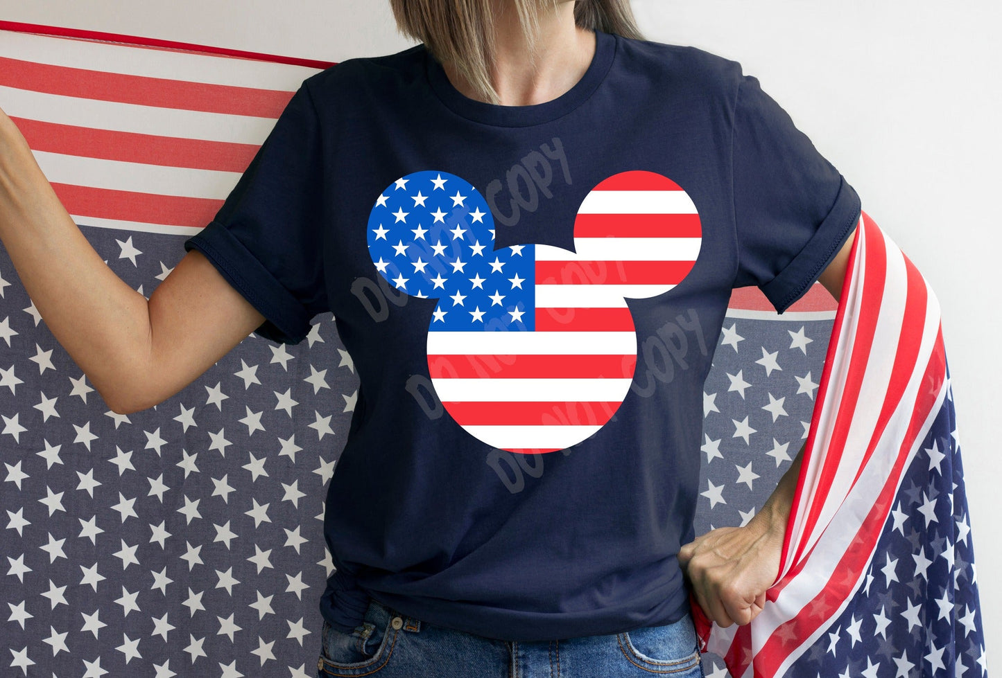 PATRIOTIC RUN -RWB EARS- UNISEX TEE ADULTS/KIDS