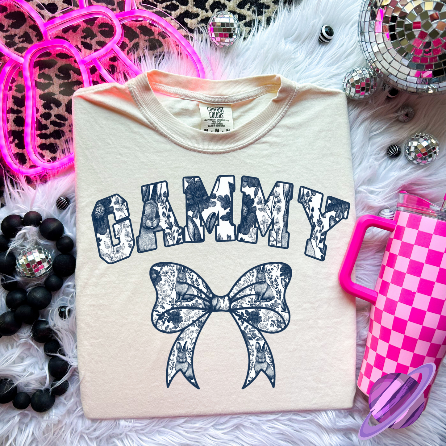 SPRING BLUE FLORAL NAME COLLECTION TEES (MULTIPLE OPTIONS)