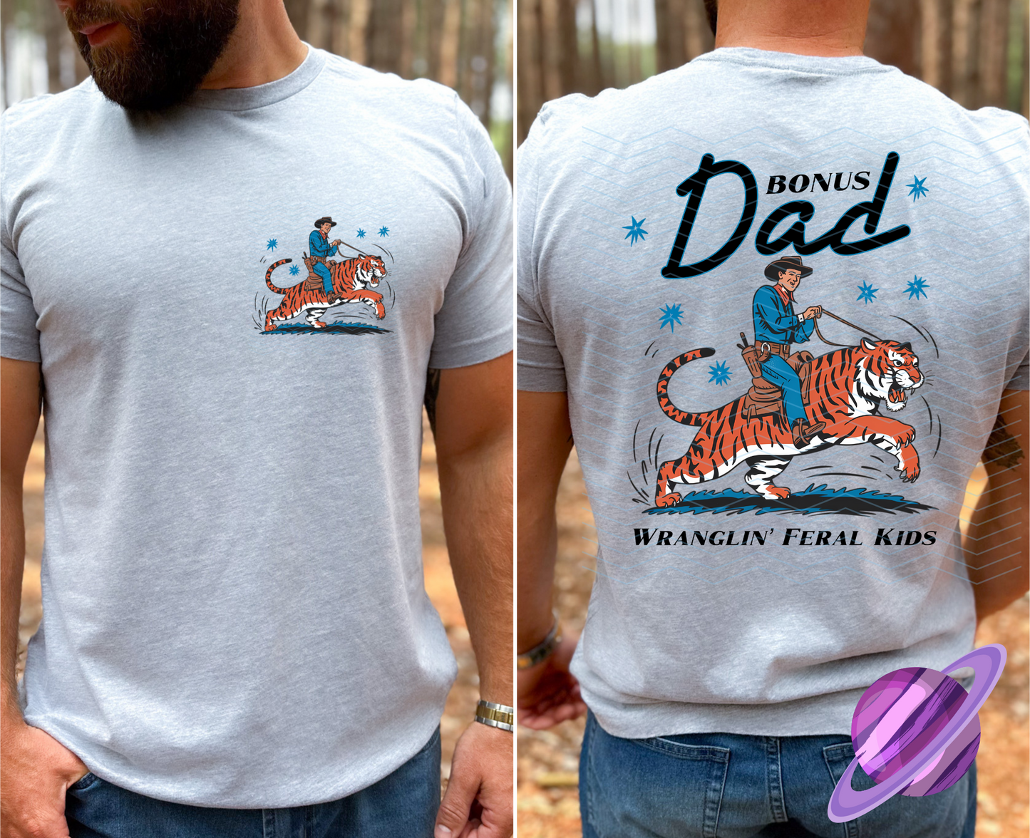 DAD AND PAPAW WRANGLIN FERAL KIDS COLLECTION DOUBLE SIDED TEE (MULTIPLE OPTIONS)