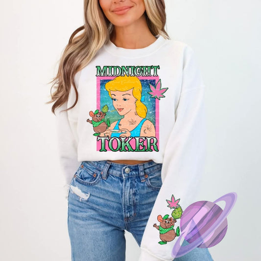 MIDNIGHT TOKER SWEATSHIRT W/ SLEEVE PRINT