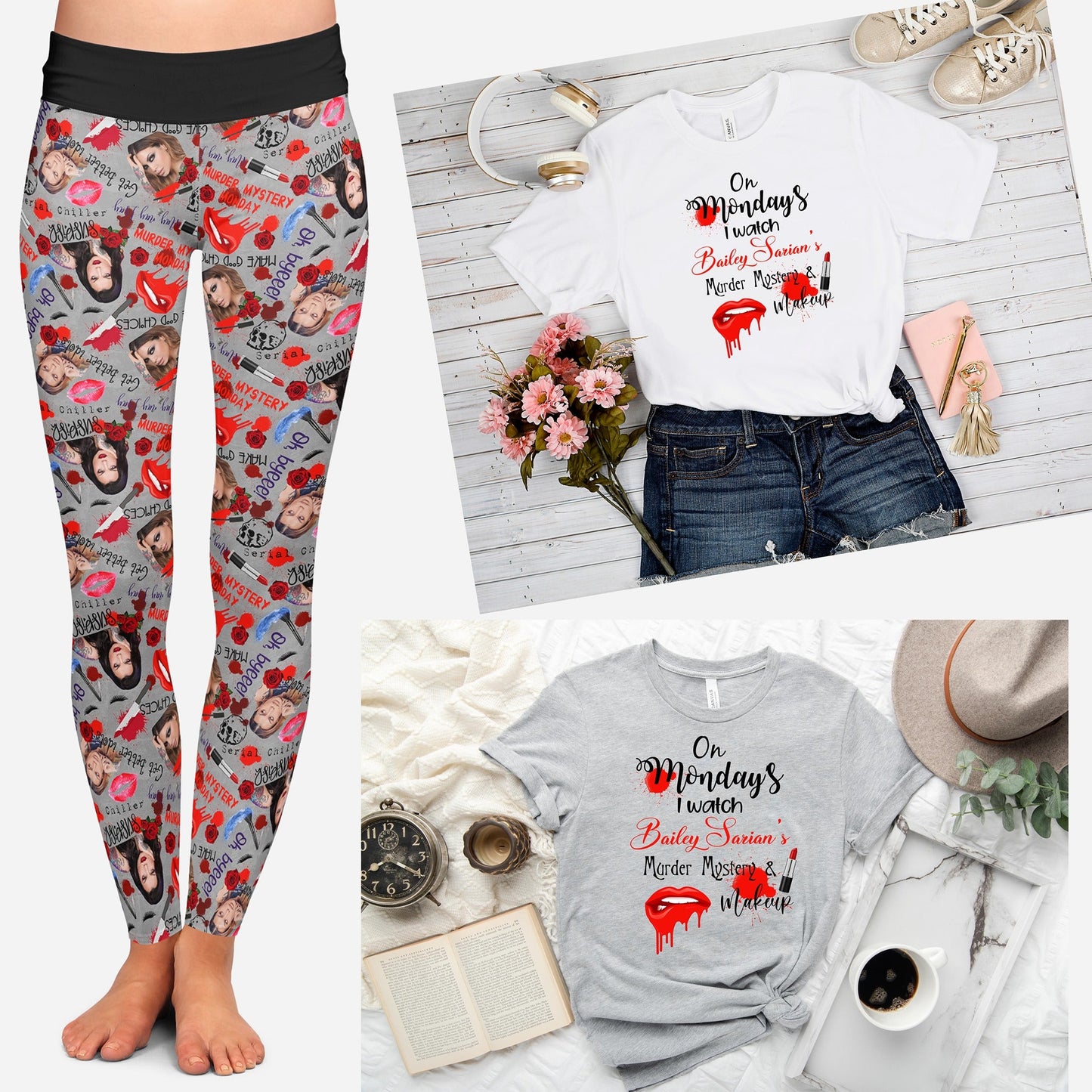 OUTFIT RUN 3-MAKE UP & MURDER TEE