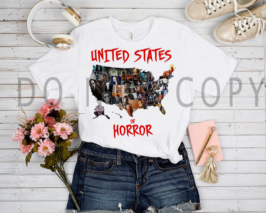 OUTFIT RUN 4- UNITED STATES OF HORROR TEE