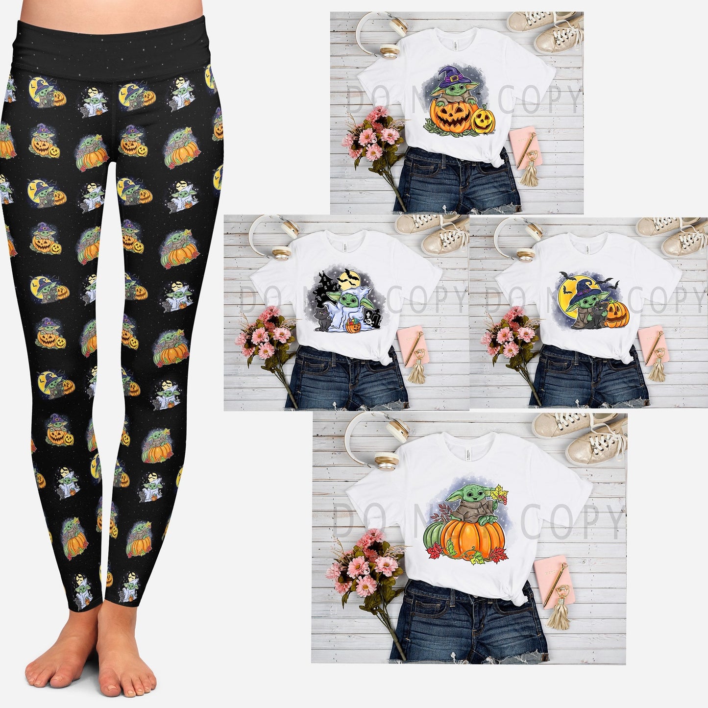 OUTFIT RUN 4- HALLOWEEN GREEN BABY TEE