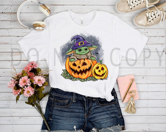 OUTFIT RUN 4- HALLOWEEN GREEN BABY TEE