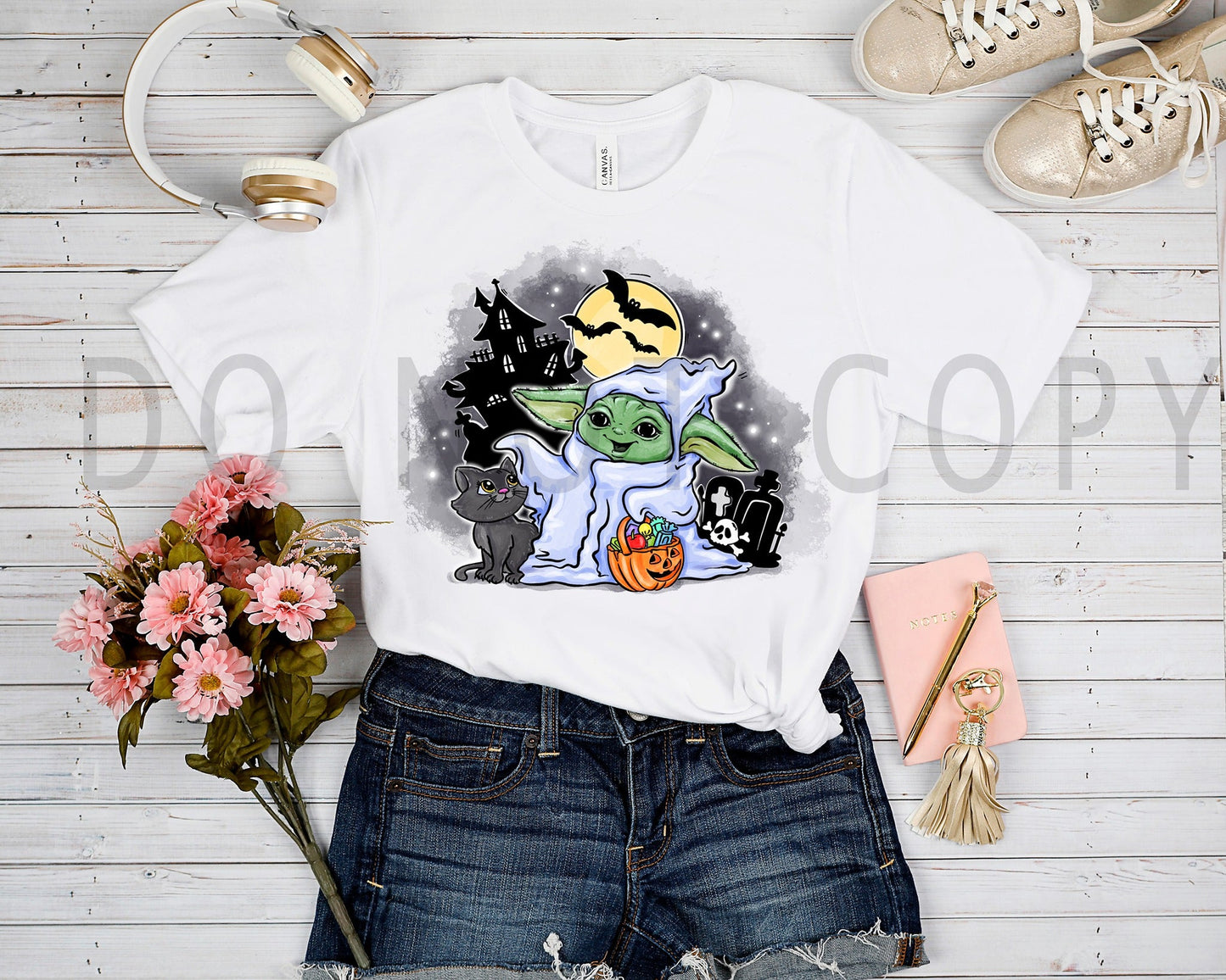 OUTFIT RUN 4- HALLOWEEN GREEN BABY TEE