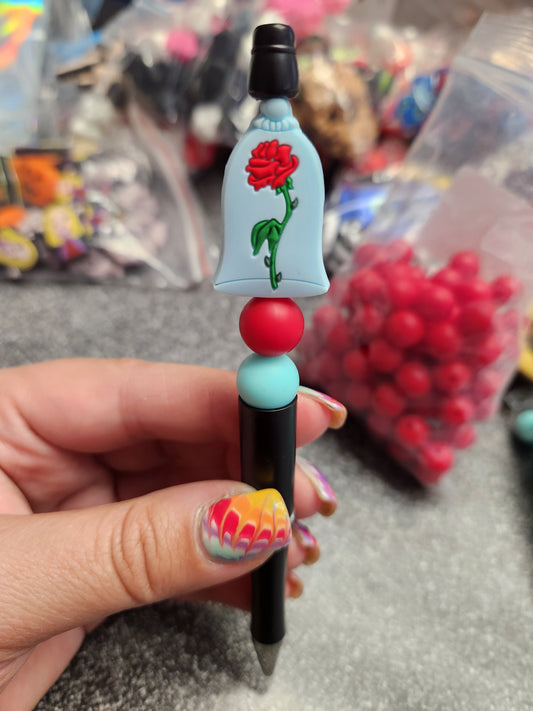 Cursed Rose Silicone Beaded Pen or Keychain