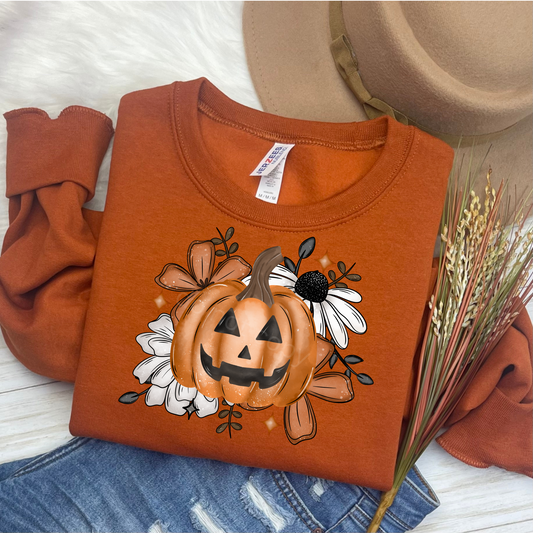 FLORAL JACK PUMPKIN SWEATSHIRT