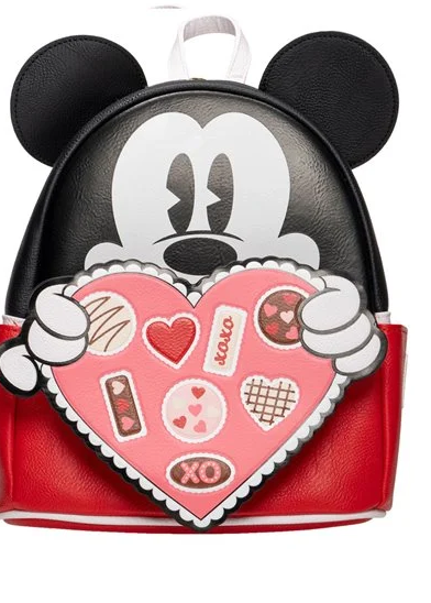 EXCLUSIVE- LOUNGEFLY- Mickey Mouse Chocolate Box Valentine Mini-Backpack