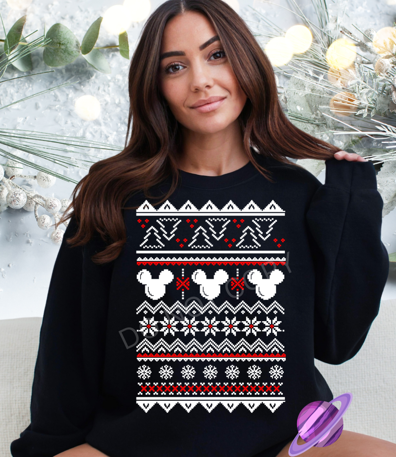 MOUSE UGLY SWEATER CREWNECK SWEATSHIRT