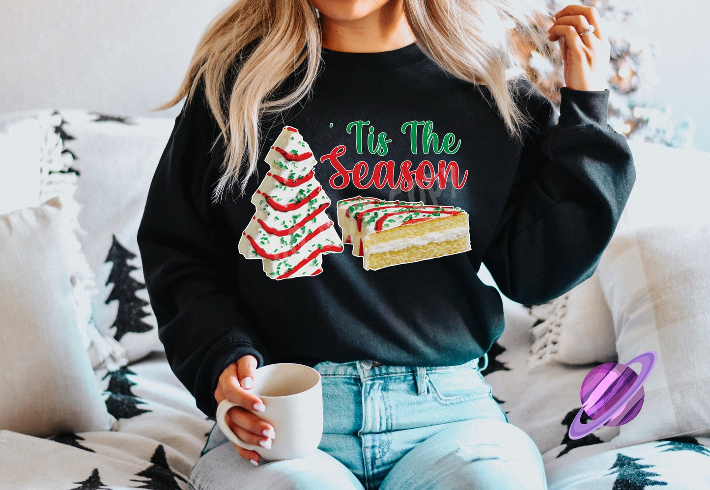 TIS THE SEASON CAKE CREWNECK SWEATSHIRT