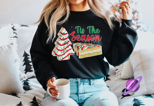 TIS THE SEASON CAKE CREWNECK SWEATSHIRT