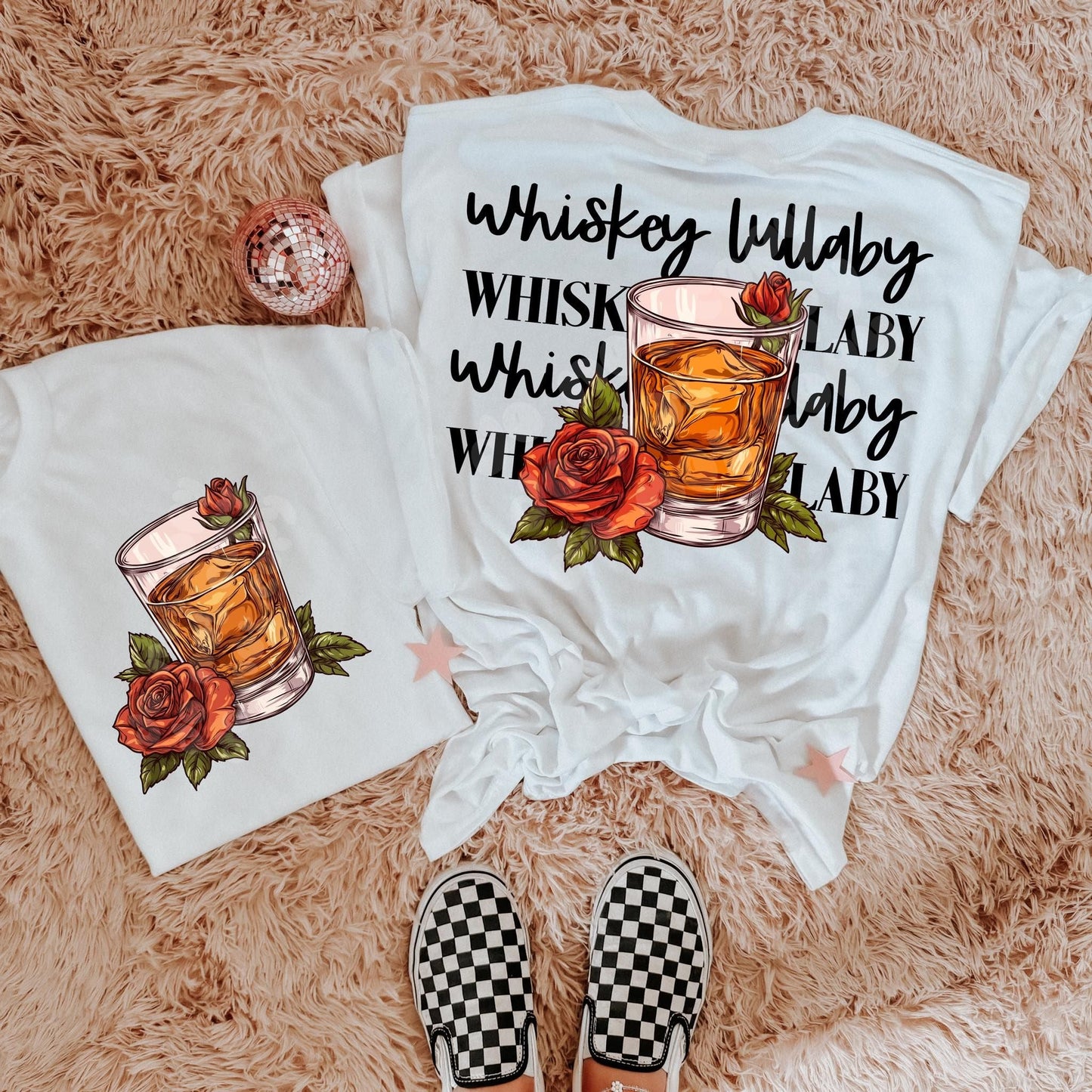 WHISKEY LULLABY - POCKET PRINT DOUBLE SIDED TEE