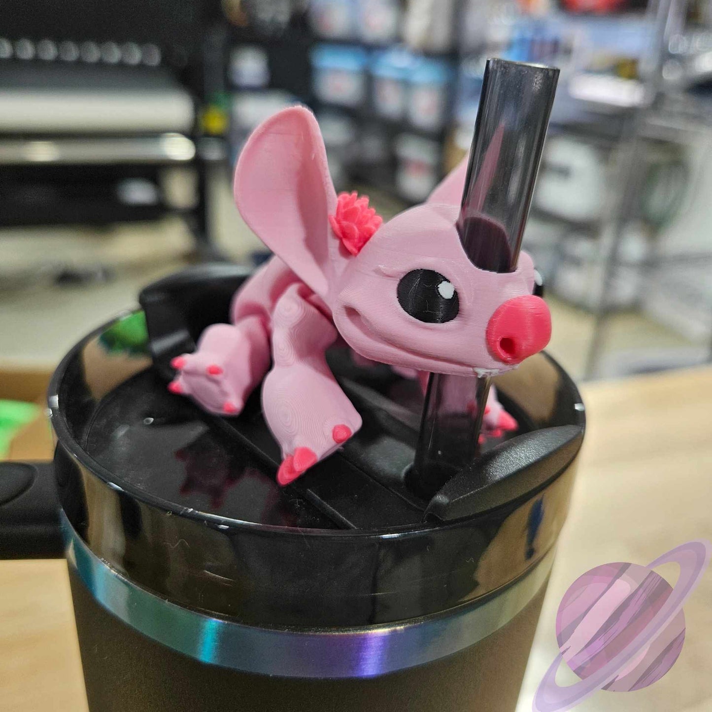 PINK ALIEN-3D PRINTED STRAW BUDDY