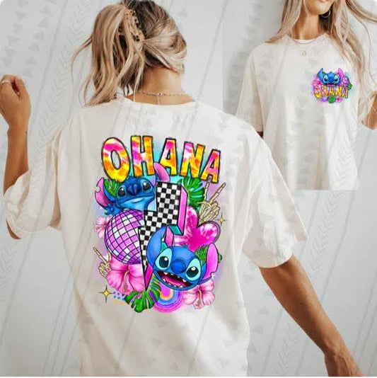 OHANA NEON- DOUBLE SIDED TEE